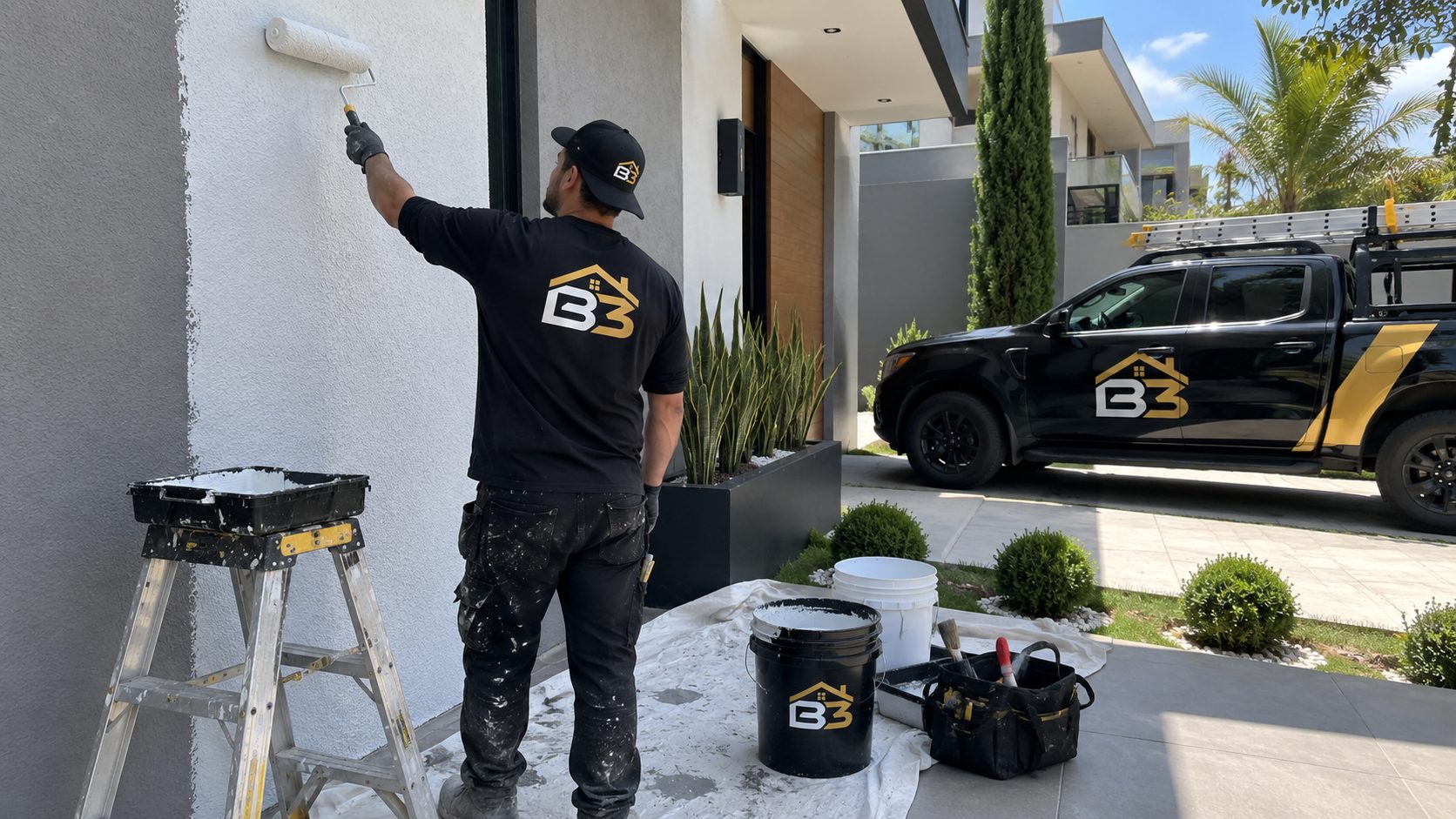 Pintura residencial profissional feita pela BASE3